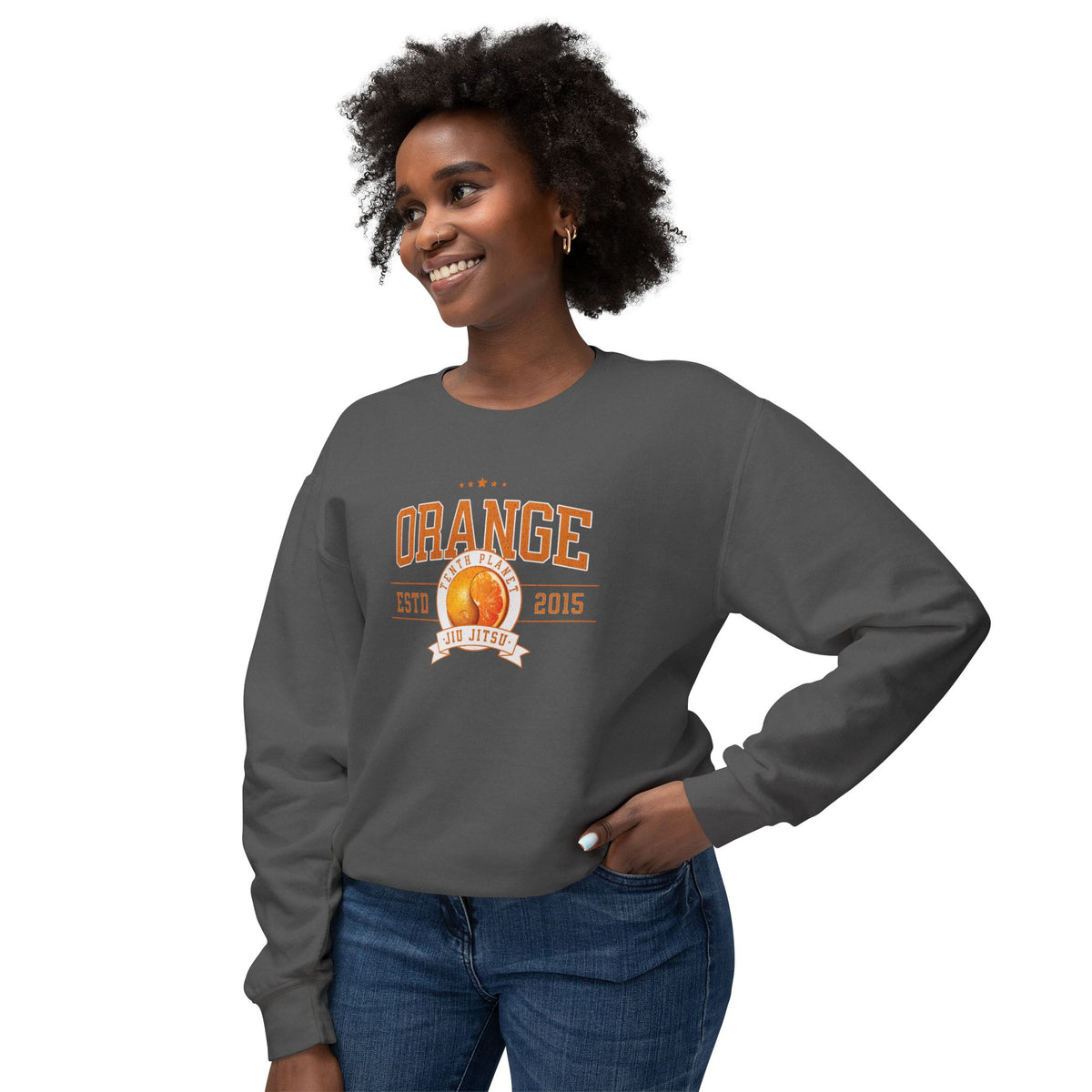 10p Orange College Lightweight Crewneck Sweatshirt