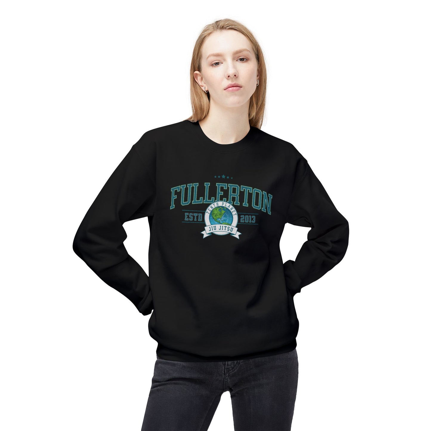 10p Fullerton College Blue font Crewneck Sweatshirt