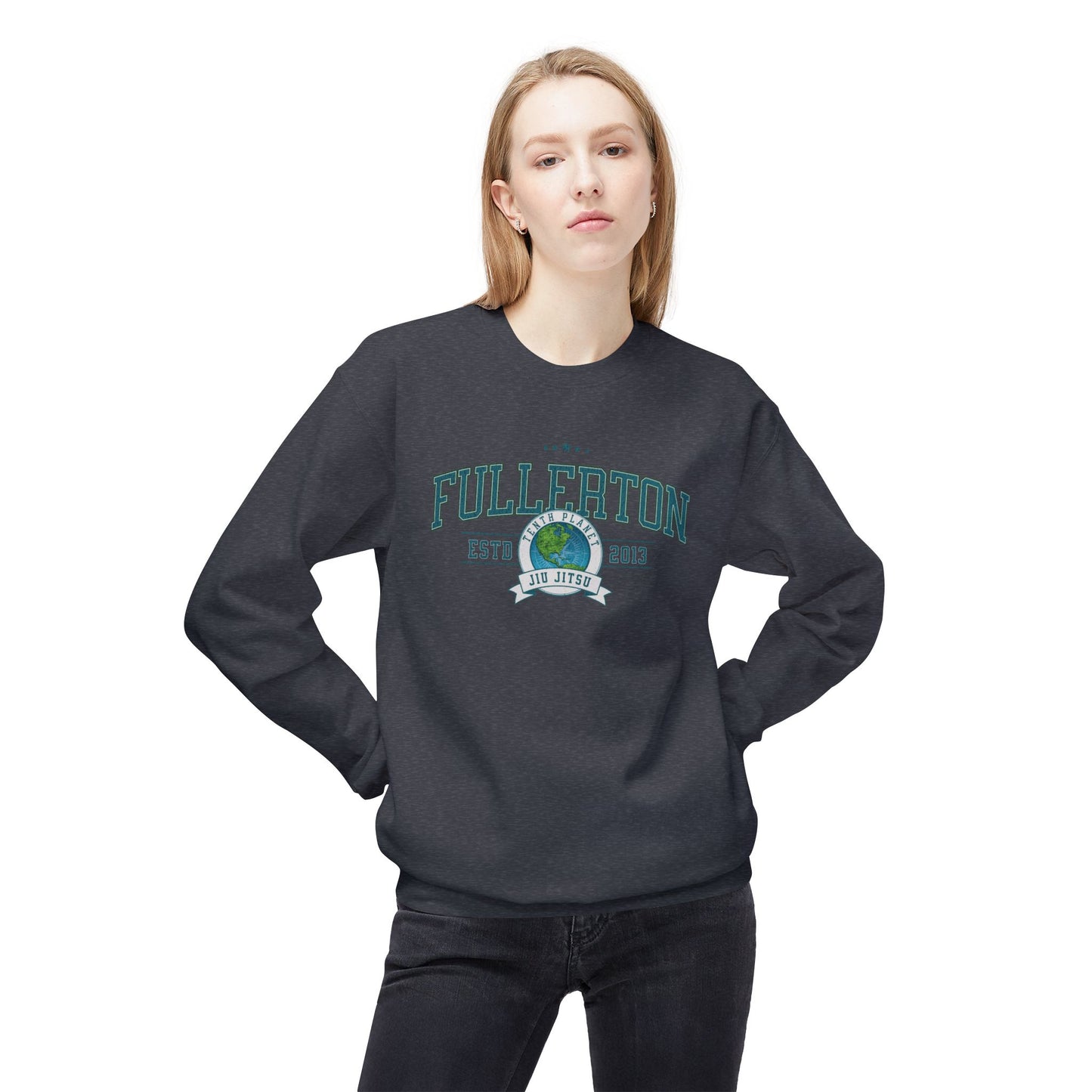 10p Fullerton College Blue font Crewneck Sweatshirt