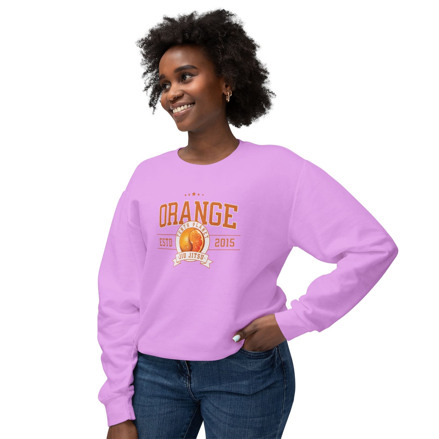 10p Orange College Lightweight Crewneck Sweatshirt