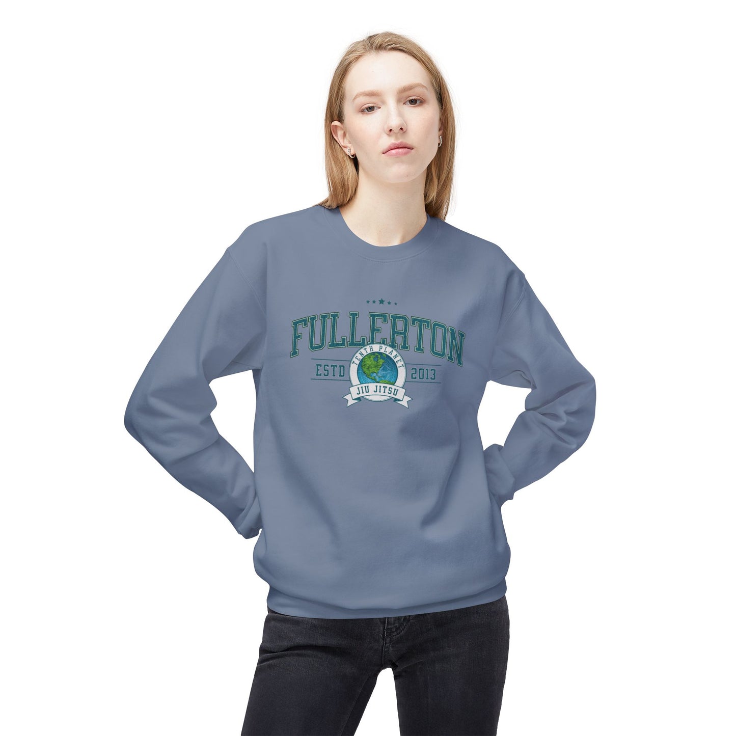 10p Fullerton College Blue font Crewneck Sweatshirt