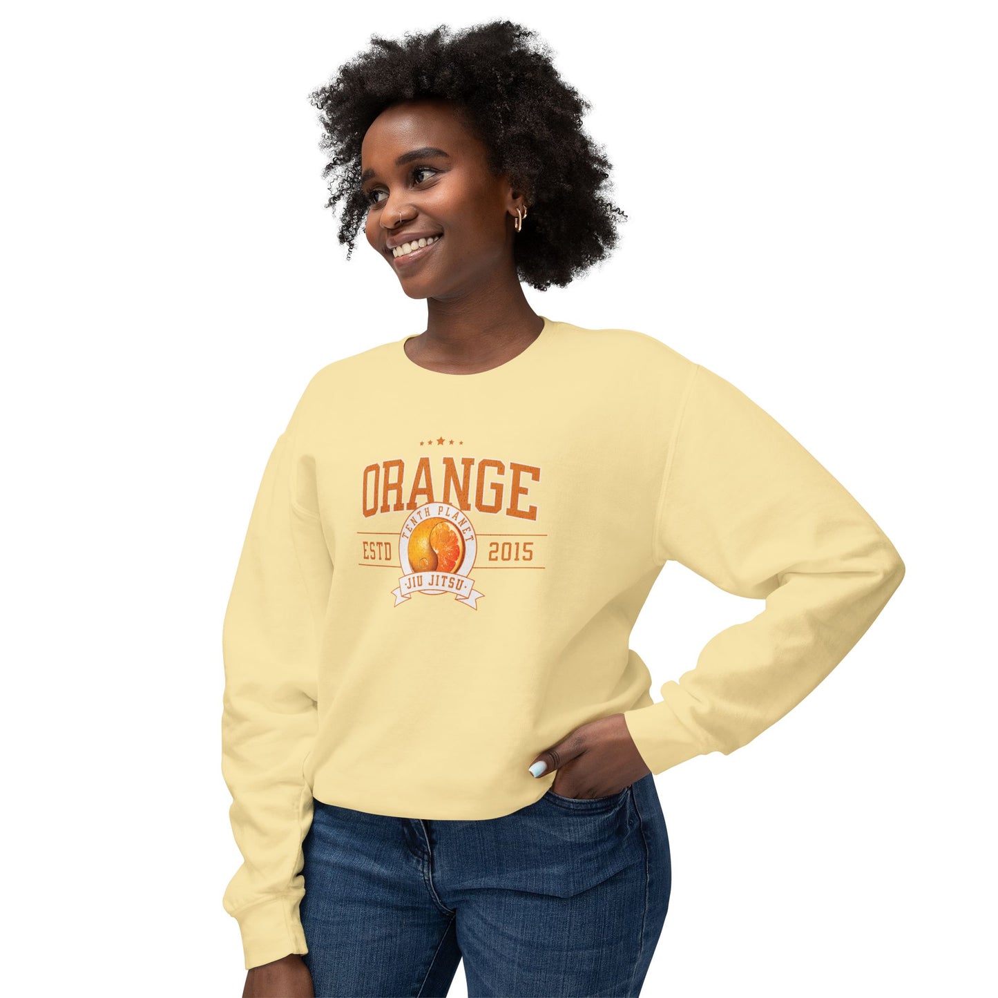 10p Orange College Lightweight Crewneck Sweatshirt