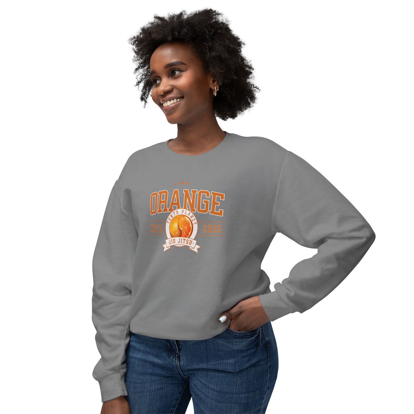 10p Orange College Lightweight Crewneck Sweatshirt