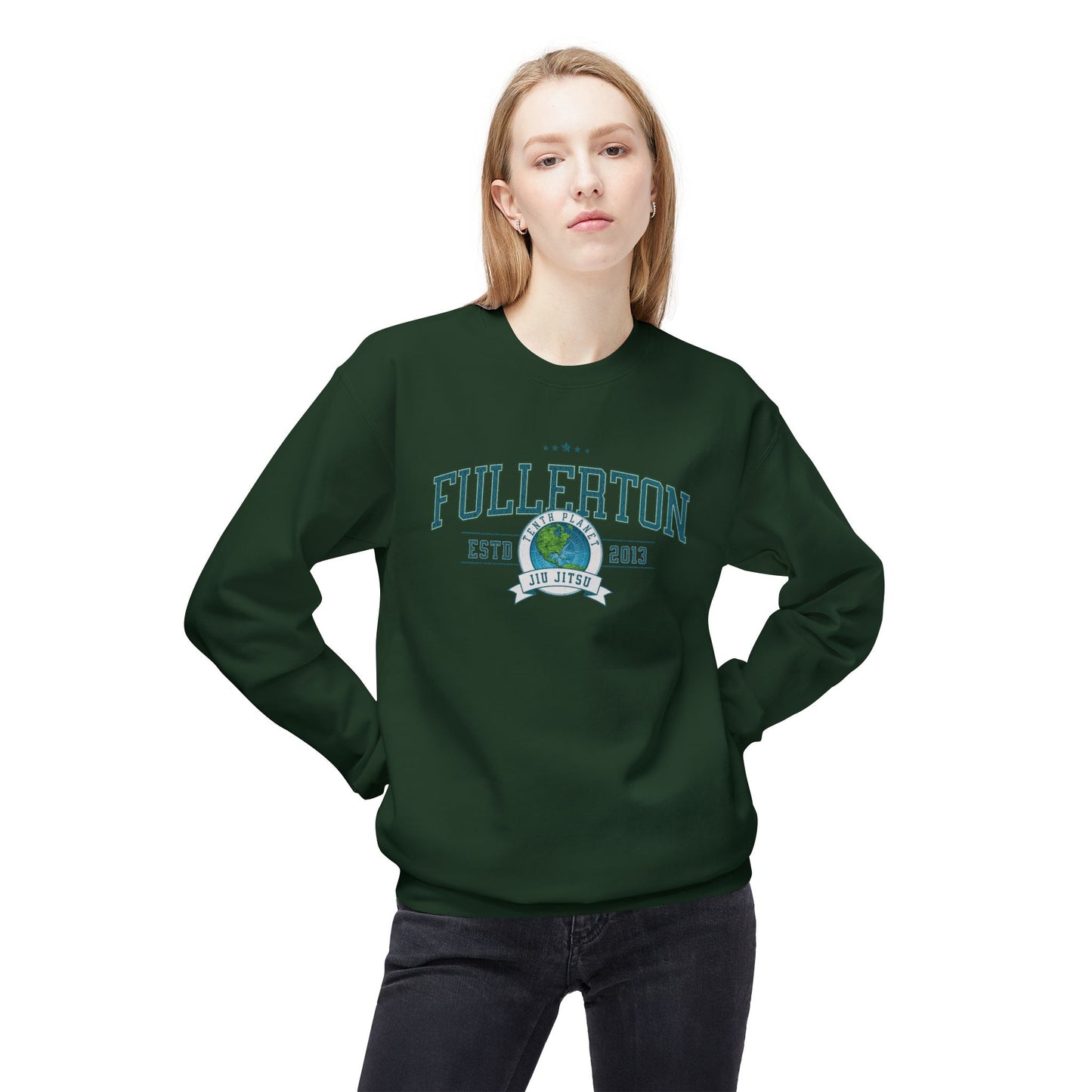 10p Fullerton College Blue font Crewneck Sweatshirt
