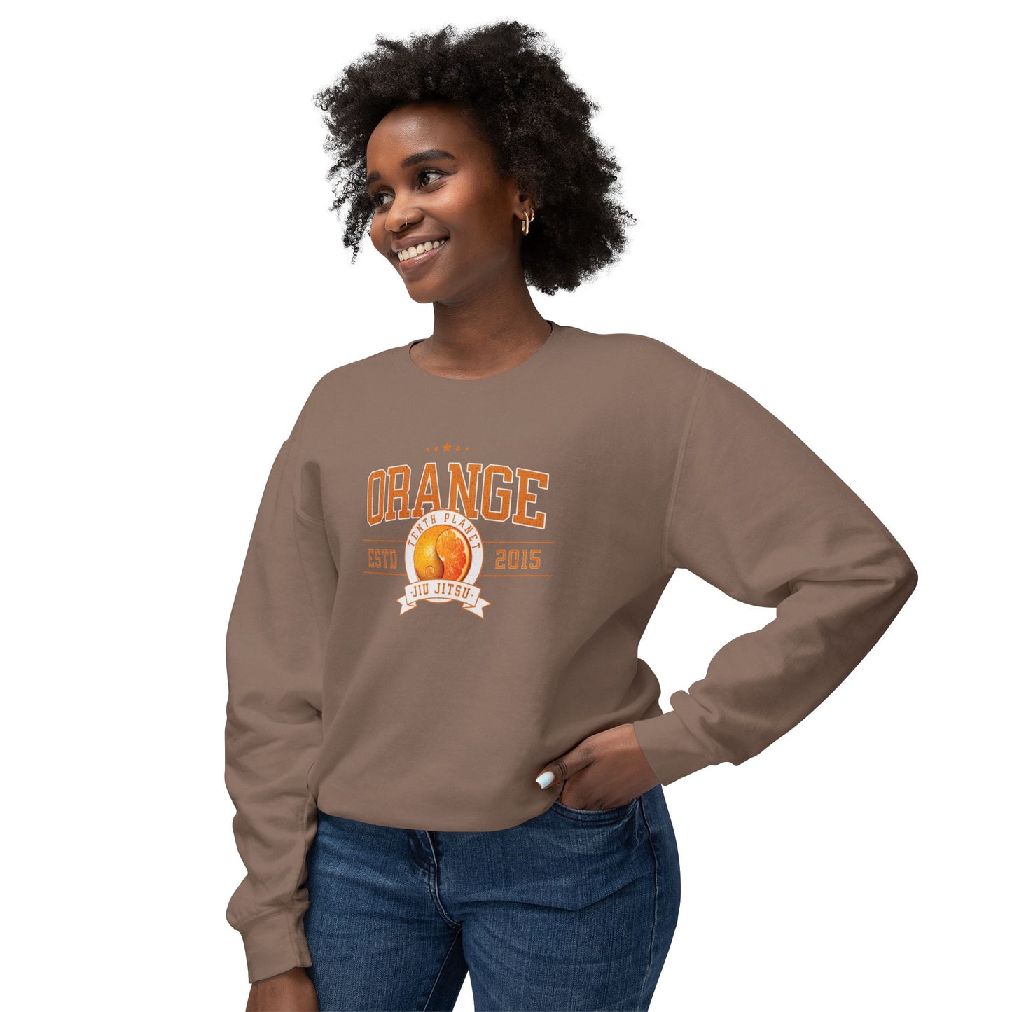 10p Orange College Lightweight Crewneck Sweatshirt