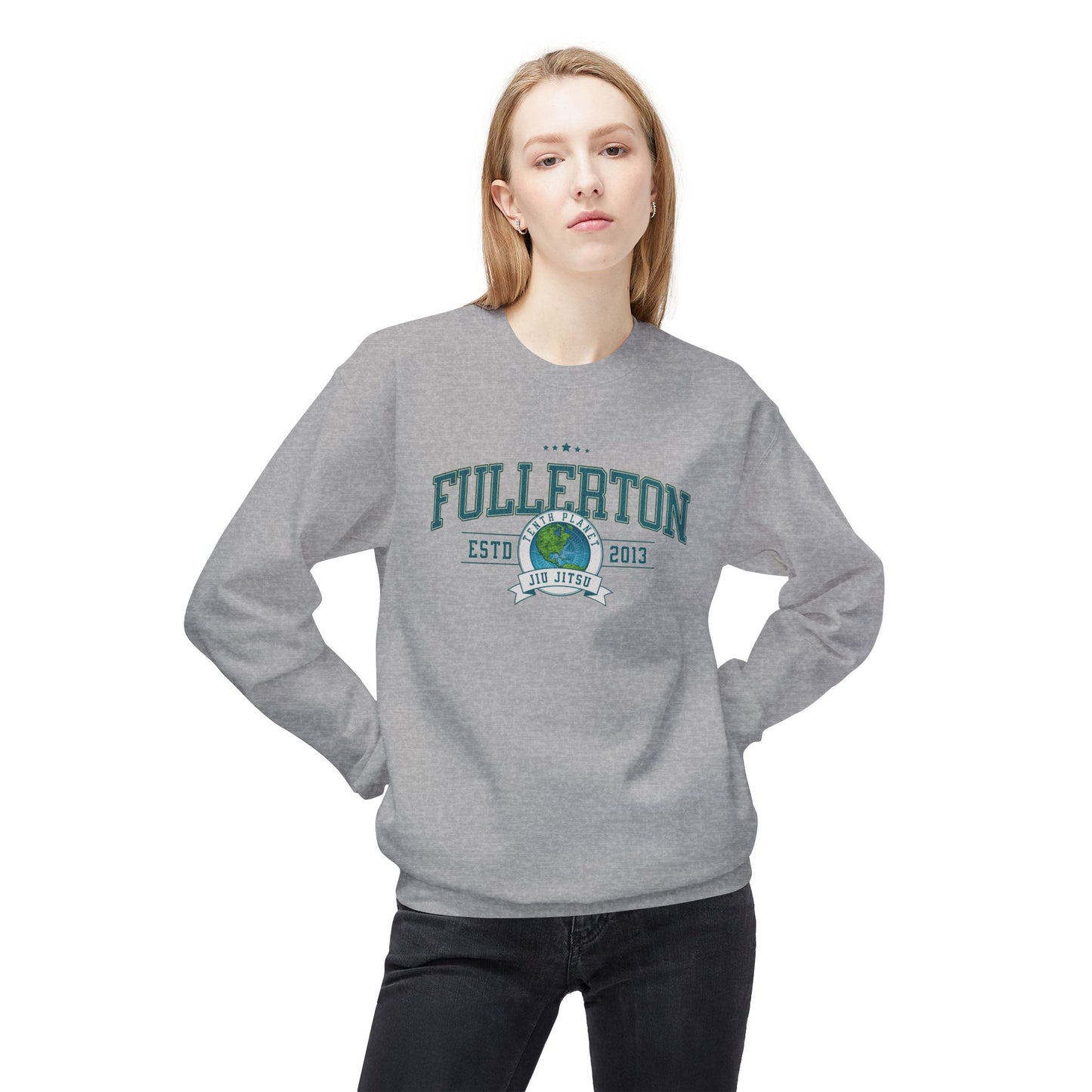 10p Fullerton College Blue font Crewneck Sweatshirt