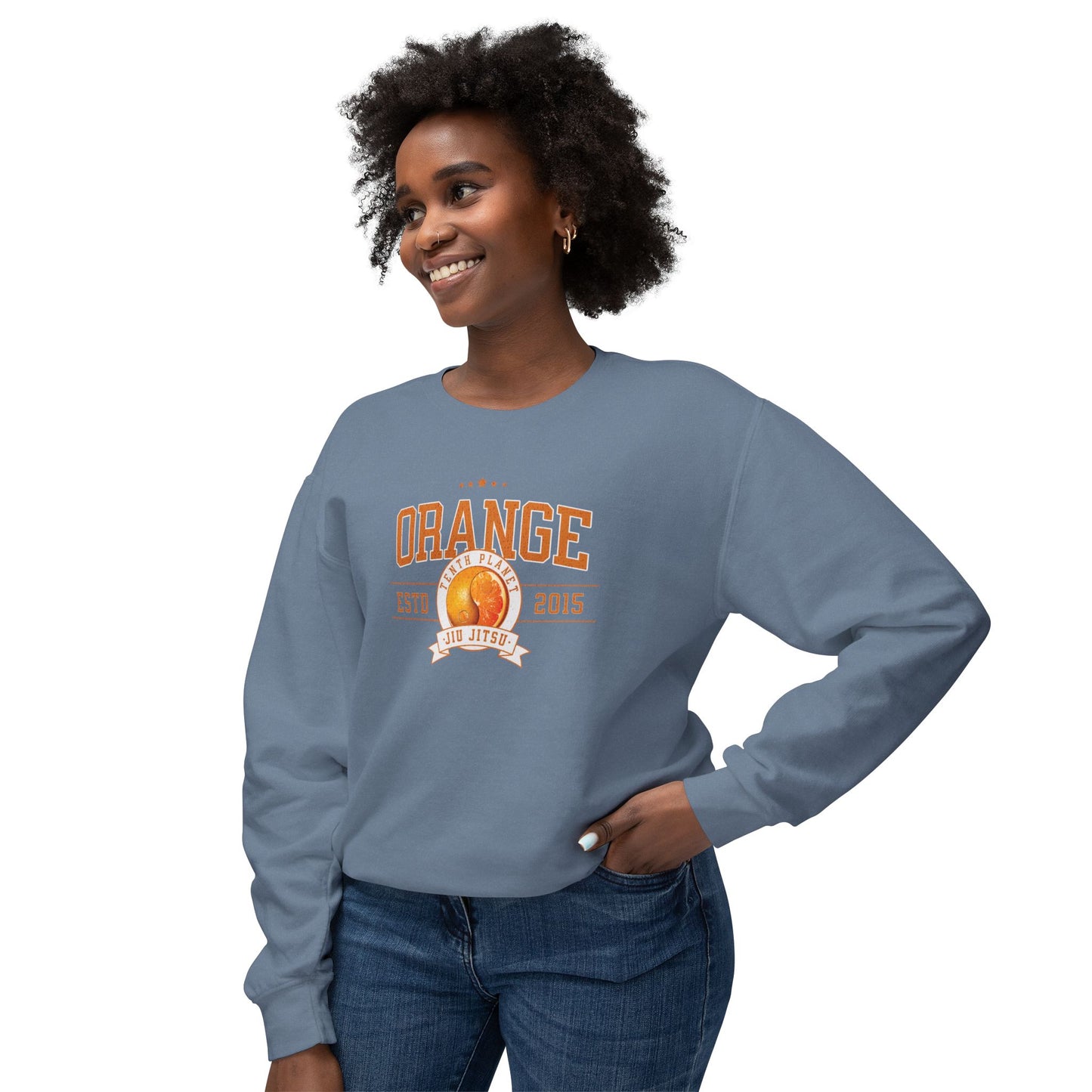 10p Orange College Lightweight Crewneck Sweatshirt