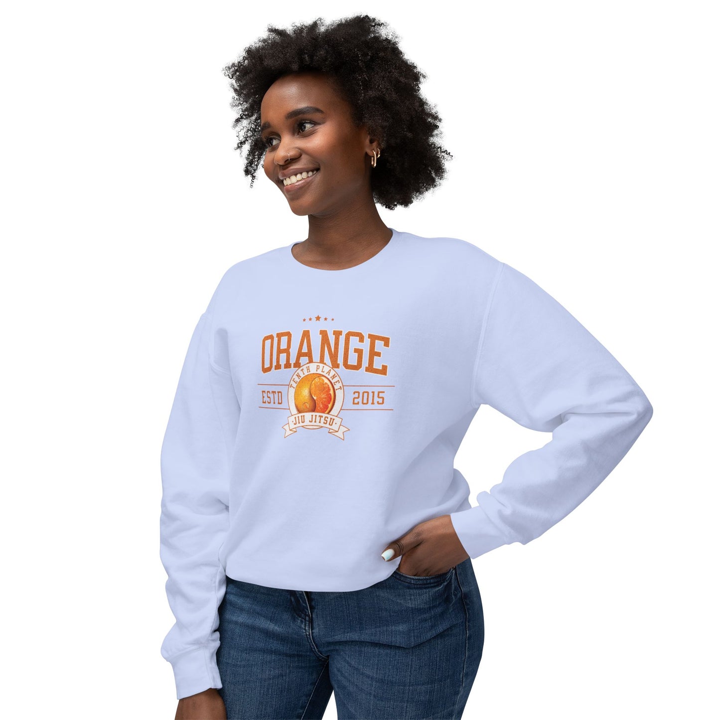 10p Orange College Lightweight Crewneck Sweatshirt