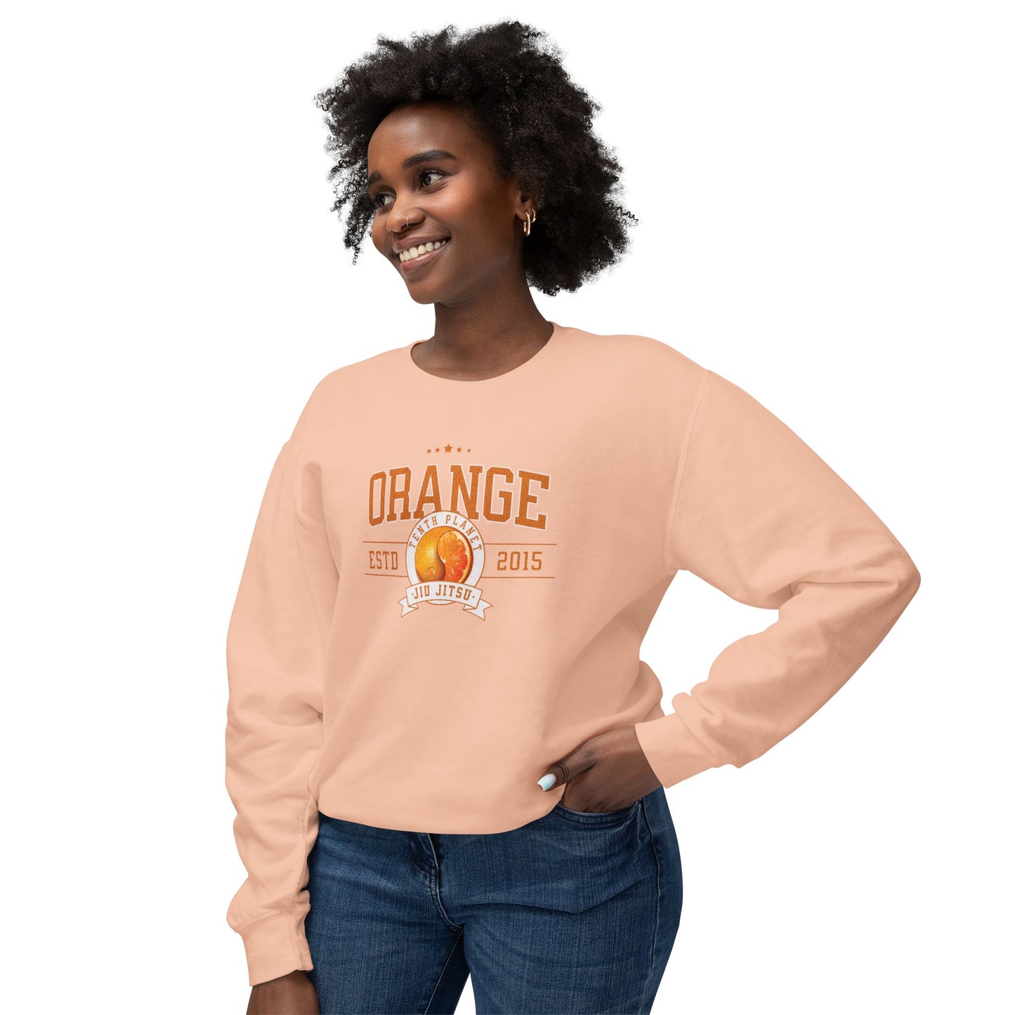 10p Orange College Lightweight Crewneck Sweatshirt