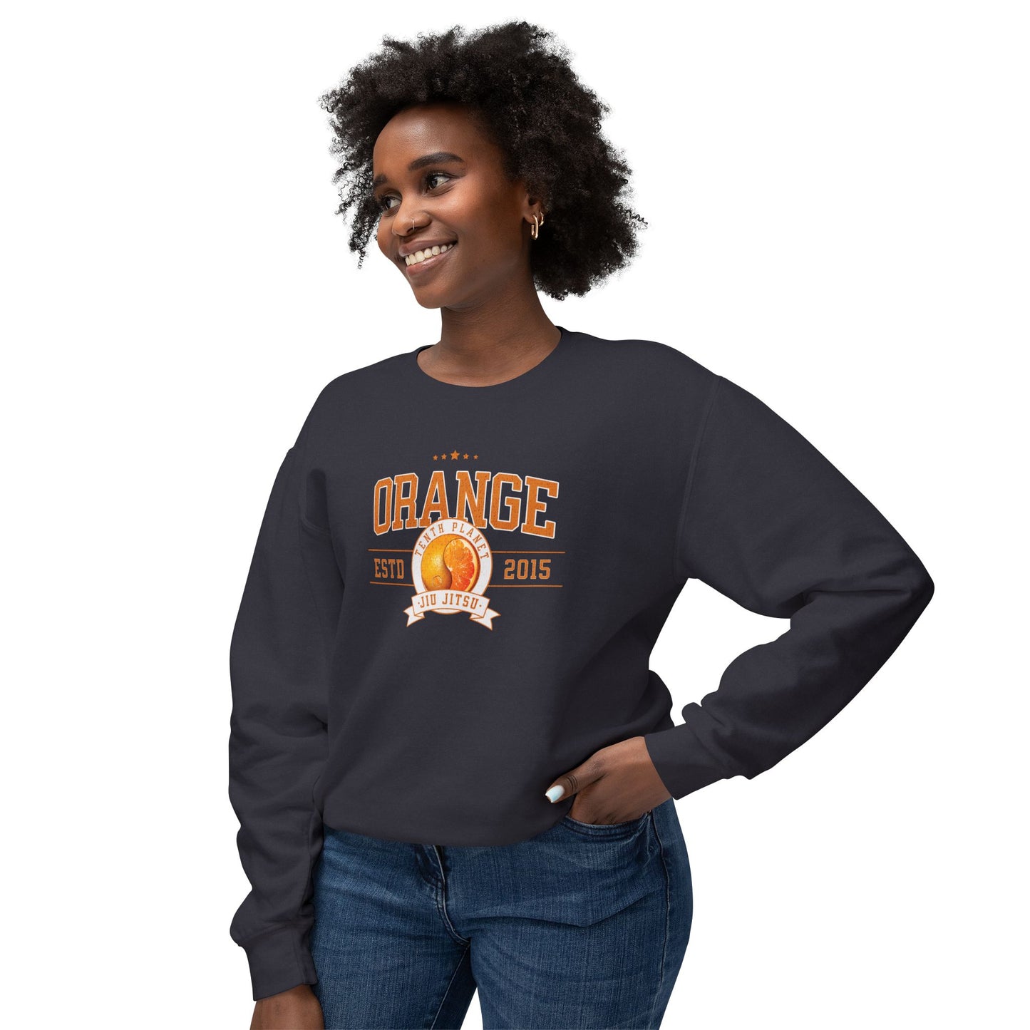 10p Orange College Lightweight Crewneck Sweatshirt