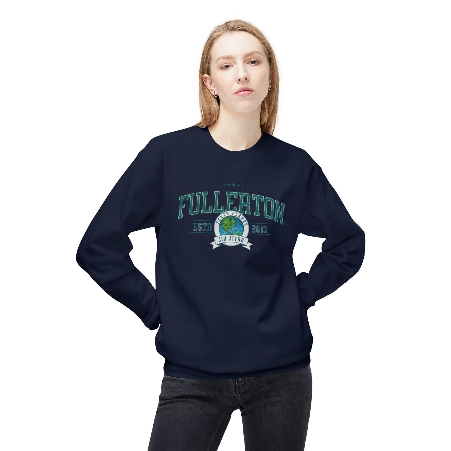 10p Fullerton College Blue font Crewneck Sweatshirt