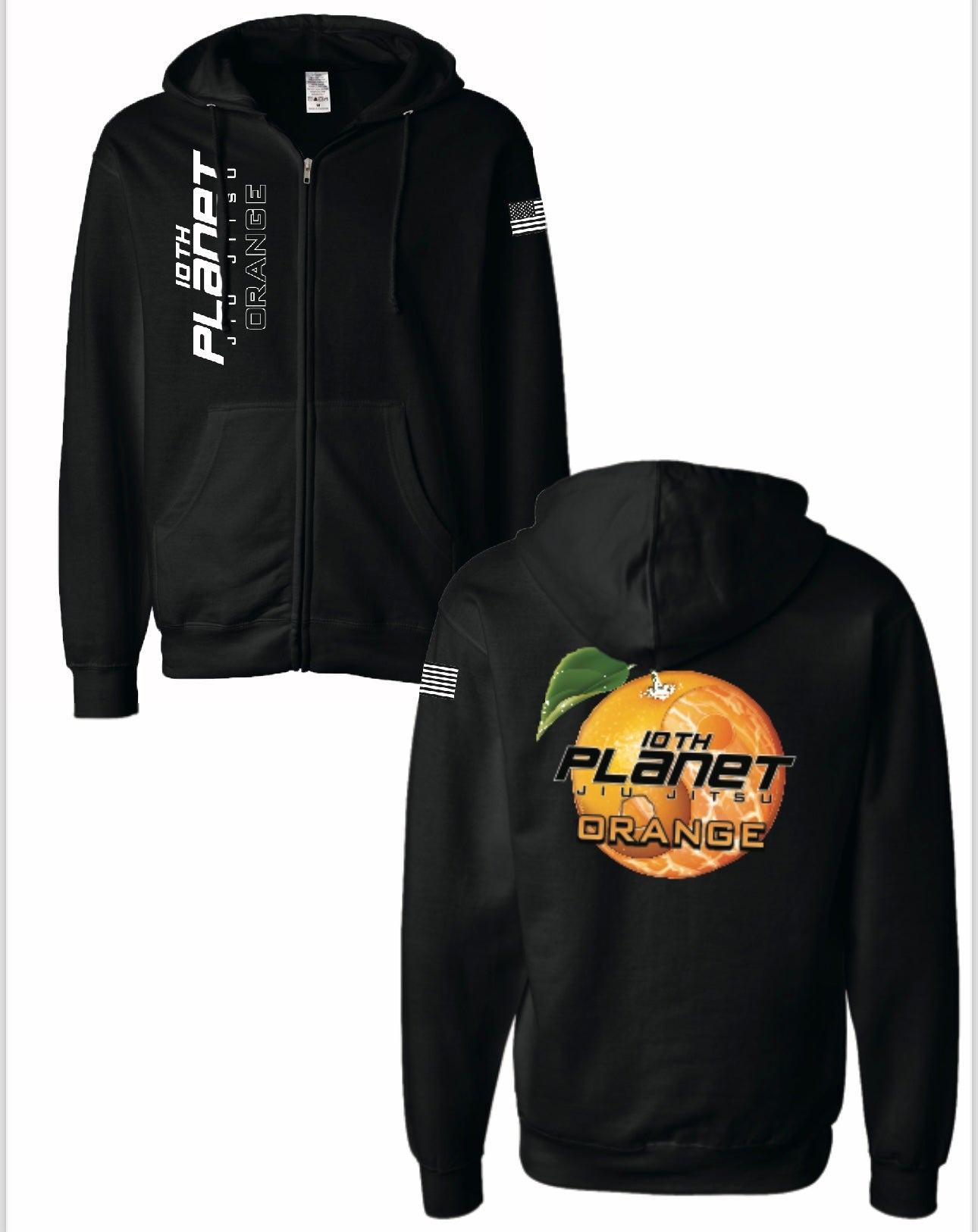 10th Planet Orange Ying/Yang Zip Up Hoodie