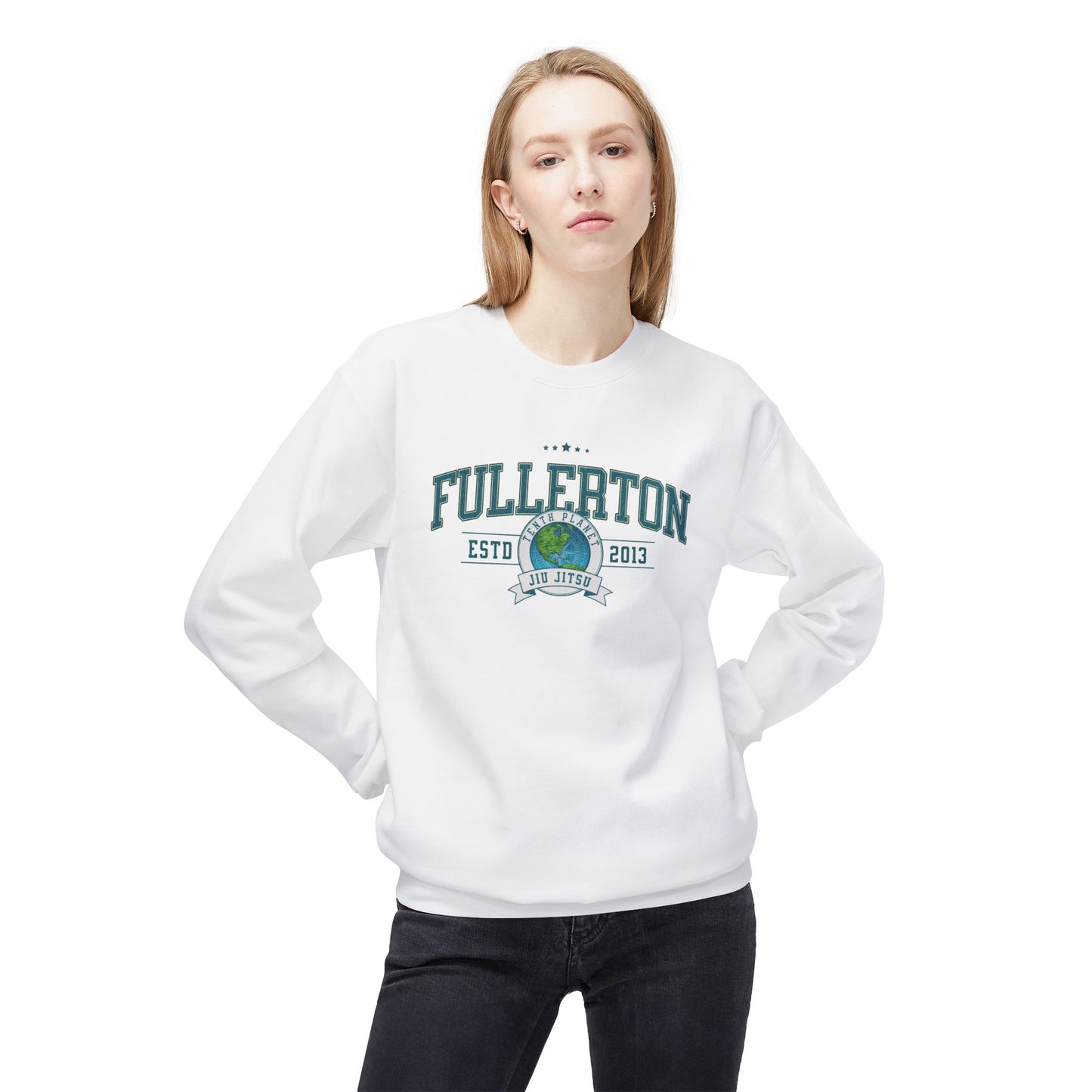 10p Fullerton College Blue font Crewneck Sweatshirt